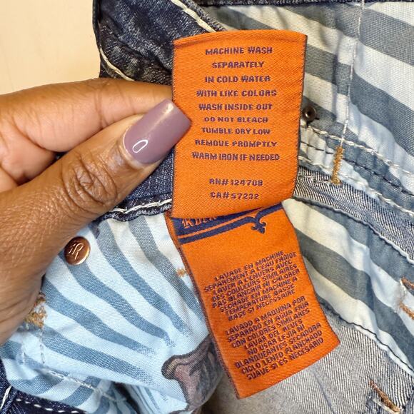 Rock Revival Ziv A3 Straight Leg Jeans Distressed Dark Wash Denim Mens Size 36 - Picture 10 of 14